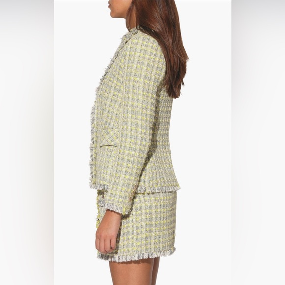 NWT ❤️ Walter Baker Malibu Yellow Tweed Damon Blazer - MSRP $298 - Picture 3 of 7
